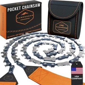 Pocket Chainsaw for Camping - 36 Inch Heavy Duty Steel Hand Chainsaw - 48 Teeth - Picture 1 of 6