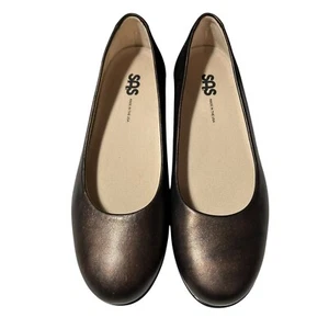 SAS Scenic Damen-Ballerinas bronzefarbene bequeme Leder-Slipper Arbeit 8,5 M - Bild 1 von 6