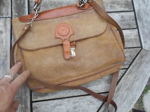 SAC PORTE EPAULE  OU MAIN FIRENZE BAGS CUIR VINTAGE COLLECTOR MADE IN ITALY 45€ - Picture 1 of 12