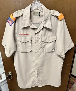 BOY SCOUTS Of America Shirt Mens medium VENTED Uniform BSA Microfiber Scout - Picture 1 of 13