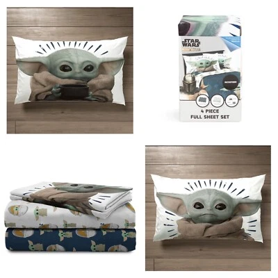Star Wars The Mandalorian 4 шт. полный комплект простыней Grogu Baby Yoda полиэстер новый - Изображение 1 из 4