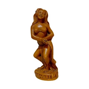 VINTAGE Coco Joe's of Hawaii HULA GIRL Figural Statue Made with HAPA Wood - Picture 1 of 7