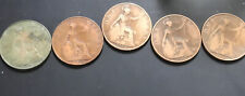 World War One Pennies. 1914 To 1918. Five In Total. Job Lot. One For Each Year.