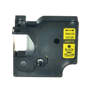 45018 NERO SU GIALLO NASTRO COMPATIBILE DYMO D1 CASSETTA LABELMANAGER 12mm - Foto 1 di 1