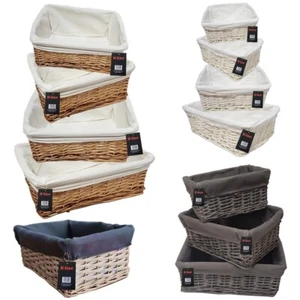 WICKER WILLOW STORAGE BASKETS LINING EASTER GIFT MAKE YOUR OWN HAMPER LARGE - Picture 1 of 9