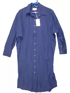Universal Thread Women's Shirtdress Button-Down Long Sleeve Pockets Navy Size S - Picture 1 of 5