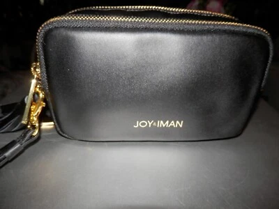 JOY & IMAN Borla Elegante Nueva Cartera de Cuero RFID Mujer Muñequera Tarjeta de Crédito Negra Foto 1 de 4