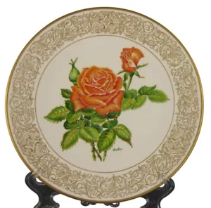 Edward Marshall Boehm Tropicana Rose Plate Malvern England Bone China Decorative - Picture 1 of 5