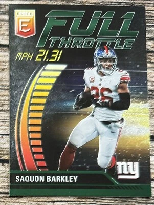 2023 Panini Donruss Elite SAQUON BARKLEY #FT-SB Full Throttle Green NY Giants NM - Image 1 of 2