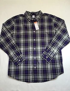 NWT Gymboree Plum Party Purple Men's Plaid Cotton Dad Shirt Large L - Picture 1 of 6