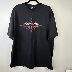 WWE Wrestling Batista Unleashed Attitude T Shirt 2XL XXL Y2K Vintage 2005 Black - Picture 1 of 12