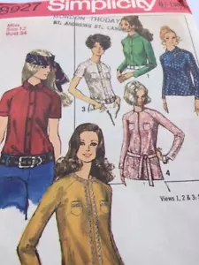 Simplicity Sewing Pattern 8927 Misses Blouse Size 12 Uncut Vintage - Picture 1 of 3