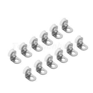 12Pcs Stainless Steel Shelf Brackets Support Cabinets Bookcases Glass Silver