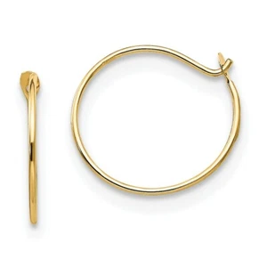 14K Yellow Gold Small Endless Hoop Earrings Polished Madi K Children's Jewelry - Picture 1 of 3