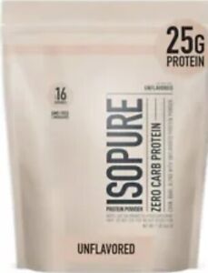 **TWO** 1LB Isopure Unflavored Protein 25g Whey Isolate Zero Carb Exp 6/24