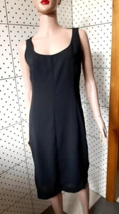 AKRIS Punto Black Business Casual Dress Straight Fitted Sleeveless Round Neck /8 - Picture 1 of 22