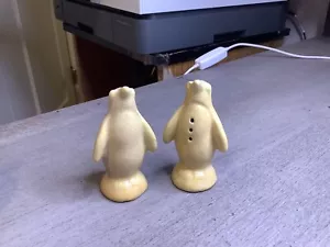 Niloak Art Pottery Penguin Yellow Salt And Pepper Shakers 1930S  - Picture 1 of 12