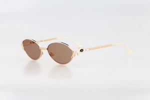 Diva 5053 19, Vintage 90s white & gold oval cat eye sunglasses women, NOS - Picture 1 of 10