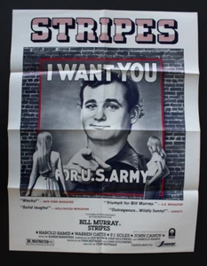 Stripes Bill Murray seltenes Filmplakat 1981 19" x 25" rot weiß blau Harold Ramis - Bild 1 von 19