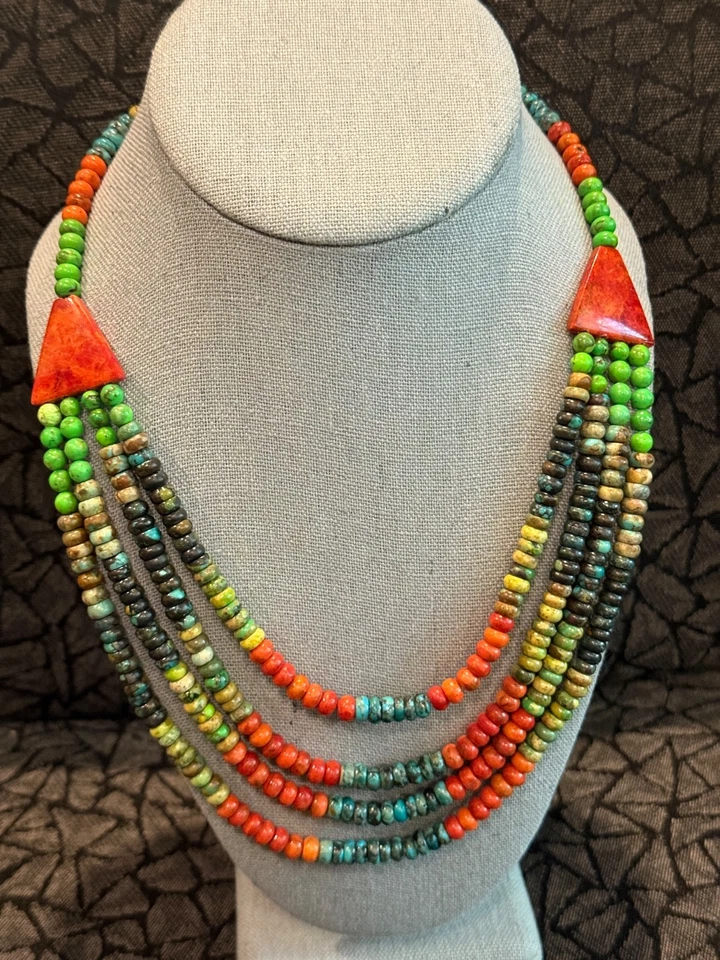 Collar multitono Jay King multihilo (coral, turquesa y más) NUEVO Foto 1 de 1