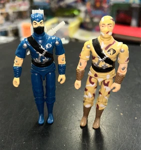 Black Major 3.75 2 Figuren LOT GI Joe Cobra Storm Shadow 1984 Style blau komplett - Bild 1 von 9
