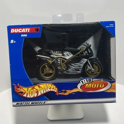 Hot Wheels Ducati 996 1:18 Moto preto ouro branco nova caixa - Imagem 1 de 4
