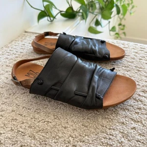 Miz Mooz Agnes Black Leather Slingback Sandals Women 9 COMFORT VACATION SUMMER - Picture 1 of 8