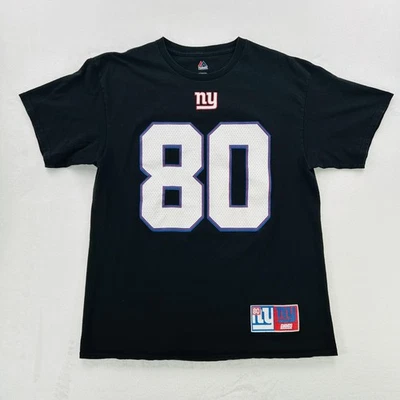 Camisa masculina New York Giants XL preta futebol americano NFL Victor Cruz 80 Majestic Graphic - Imagem 1 de 4