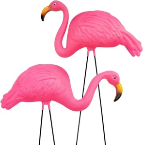 GIFTEXPRESS Decoraciones de Patio Flamencos Rosa - Paquete de 2 Extra Grandes de 2  - Imagen 1 de 7