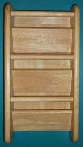 WOOD MAIL SORTER ORGANIZER THREE TIER LETTERS BILLS SORTER WALL HUNG USED - Picture 1 of 9