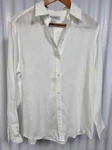 Brooks Brothers Damen knackig Matrose weiß Leinen Button Down Hemd Größe 14 - Bild 1 von 4