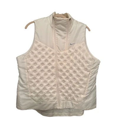 Chaleco acolchado Nike Therma Fit Adv para mujer blanco crema talla L ligero Foto 1 de 4