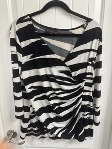 Top Dana Buchman XL blanco y negro - Imagen 1 de 5