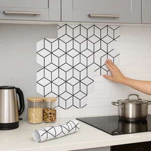 5x Selbstklebende 12"x12" Fliesen Wandaufkleber Küche Bad Zum Selbermachen Dekor PVC Abziehbild - Bild 1 von 3