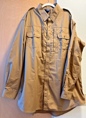 Propper Men's Beige Zippered Tactical Long Sleeve Shirt Size 2XL/L - Image 1 of 4
