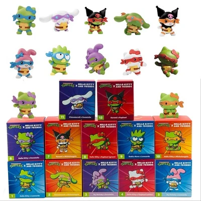 1 juego (12 piezas) 2025 Teenage Mutant Ninja Turtles Hello Kitty Happy Meal Juguetes Foto 1 de 4