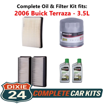 Fits: 2006 Buick Terraza 3.5L Complete Cabin, Air & Oil Filter Kit (5W-30) - Image 1 of 4