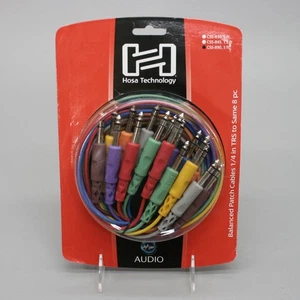 Hosa CSS-890 3 Foot 24AWG Balanced Patch Audio Cables 1/4" in TRS to 1/4" 8 Pack - Picture 1 of 5