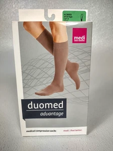 Medi Duomed Advantage BLACK Medical Compression Calf Socks 20-30 mmHg LARGE - Picture 1 of 8
