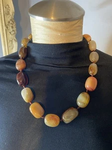 Barse Agate Necklace 925 Sterling Silver 21" Genuine Stones - Picture 1 of 4