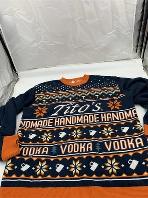 Titos Handmade Vodka Ugly Christmas Sweater Long Sleeve Crewneck Mens Size L - Image 1 of 4
