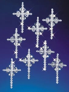 The Beadery Holiday Beaded Ornament Kit-Crystal Crosses 2" Makes 24 - BOK-5536 - Bild 1 von 5