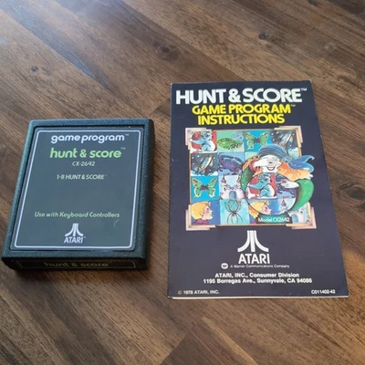 Atari 2600 Hunt & Score Cartridge & Manual Tested/Works . Early Text Label - Image 1 of 4