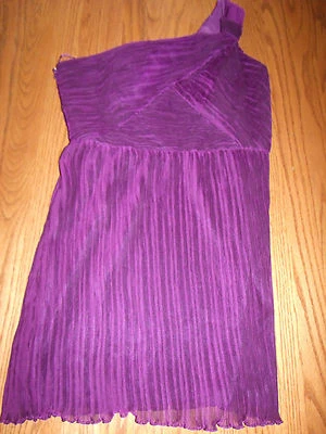 Nwt Womens Nine West Dress Purple Heather Pleated One Shoulder Dress $149 Sz 14 - Image 1 of 3