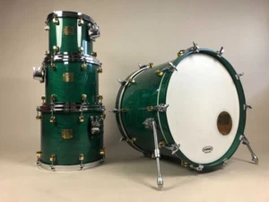 Perkusja Yamaha Maple Custom 22”/10”/12”/14” Turquoise Drums Set Shell - Bild 1 von 8