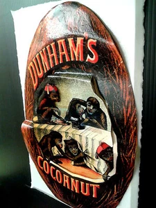 Plart / prototype discontinued Dunhams Cocoanut Advertising Ad in 3-D 11x17 - Bild 1 von 1