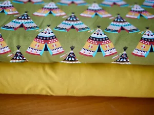 Stoffpaket Jersey, Jerseystoff 2 x 25x150 cm, Kinderstoff Tipi, Zelt,Indianer - Bild 1 von 7