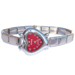 Orologio Charm Italiano Cuore Curvy Rosso Gioielli - Stile Anni 90 2000 - WW420red - Foto 1 di 3