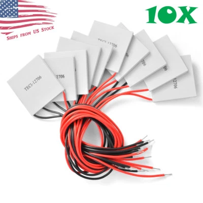 10PCS TEC1-12706 12V 60W Thermoelectric Cooler TEC Peltier Plate Module 10X US - Image 1 of 4