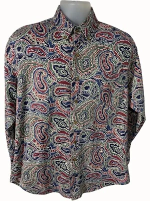 Cambridge Classics Mens Medium Multicolor Paisley Button Up Long Sleeve Shirt - Image 1 of 4